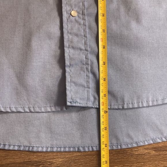 Mens Vintage Western Ruddock Pearl Snap Blue Button Down Size 30(3XL) - Picture 7 of 11